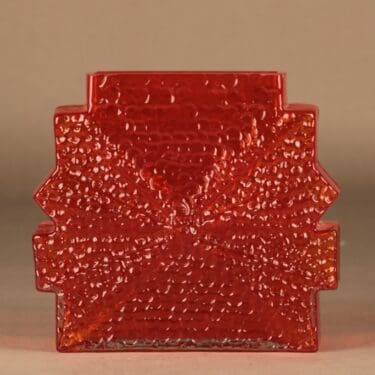 Riihimäen lasi Stellaria maljakko, oranssi, suunnittelija Nanny Still,