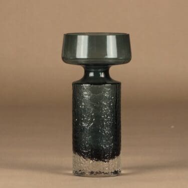 Riihimäen lasi Safari maljakko, siniharmaa, suunnittelija Tamara Aladin,