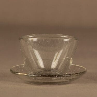 Nuutajärvi Pore savukepikari ja tuhka-astia, kirkas, 2 kpl, suunnittelija Gunnel Nyman,