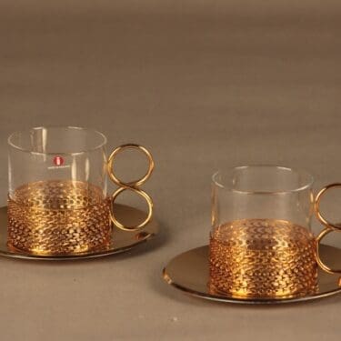 Iittala Karaatti Punsch mug and plate 17 cl, 2 pcs designer Timo Sarpaneva