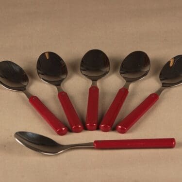 Hackman Hackminna lusikka, tummanpunainen, 6 kpl, suunnittelija Ahti Majuri,