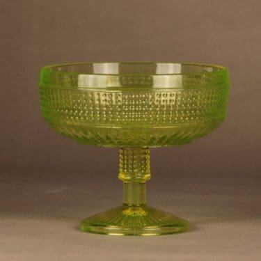 Riihimäen lasi Barokki tarjoilukulho, jalallinen, suunnittelija Erkkitapio Siiroinen, jalallinen