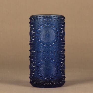 Riihimäen lasi Grapponia maljakko, sininen, suunnittelija Nanny Still,