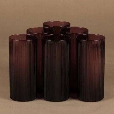 Iittala 2065 lasi, lila, 6 kpl, suunnittelija Tapio Wirkkala,