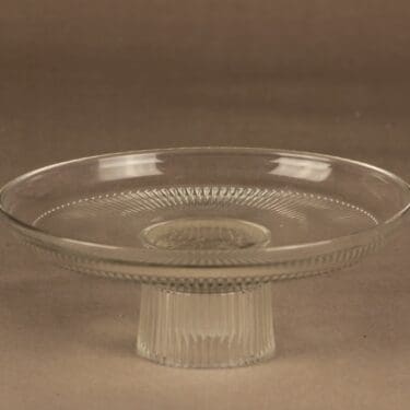 Riihimäen lasi Viiru tarjoiluvati, jalallinen, suunnittelija Nanny Still, jalallinen