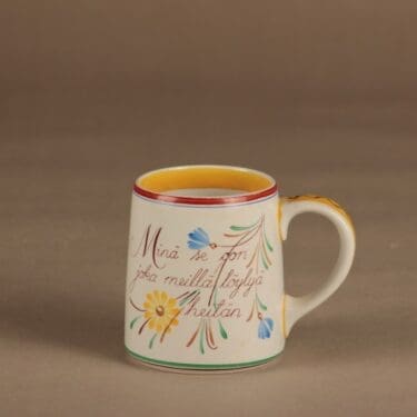 Arabia Sauna olutmuki, käsinmaalattu, suunnittelija Svea Granlund, käsinmaalattu, 0.4 l