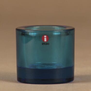 Iittala Kivi tuikkulyhty, siniturkoosi, suunnittelija Heikki Orvola,