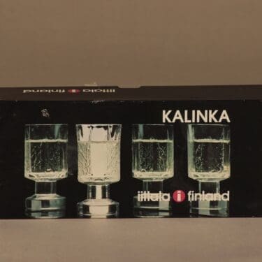 Iittala Kalinka snapsilasi, jalallinen, 4 kpl, suunnittelija Tapio Wirkkala, jalallinen, 5 cl