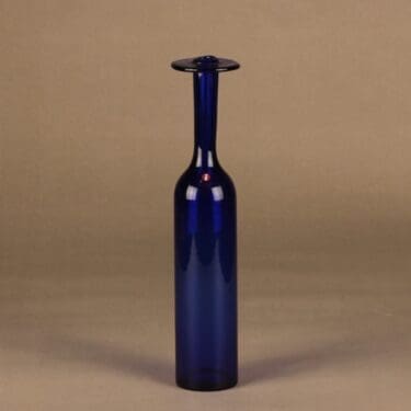 Nuutajärvi Pro Arte Safiiri koristepullo, signeerattu, numeroitu, suunnittelija Oiva Toikka, signeerattu, numeroitu