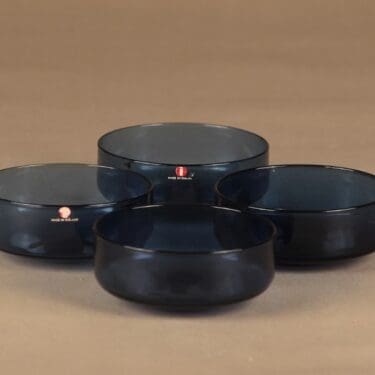 Iittala i-307 jälkiruokakulho, sininen, 4 kpl, suunnittelija Timo Sarpaneva,