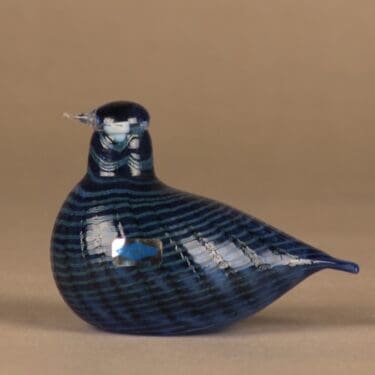 Nuutajärvi lintu , Sinisulka, suunnittelija Oiva Toikka, Sinisulka, signeerattu