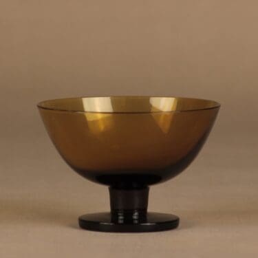 Nuutajärvi Juha jälkiruokakulho, keltainen, suunnittelija Kaj Franck,