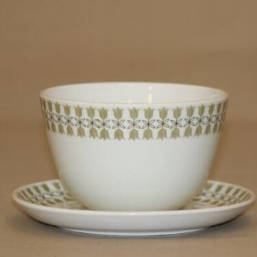 Arabia Kielo kulho aluslautasella suunnittelija Raija Uosikkinen