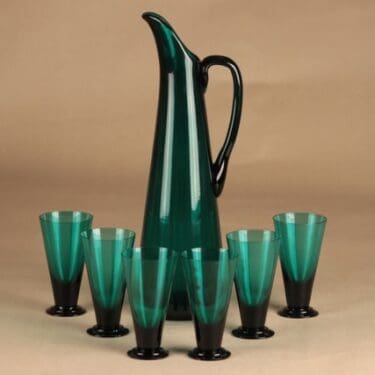 Riihimäen lasi Harlekiini kaadin ja 6 lasia suunnittelija Nanny Still