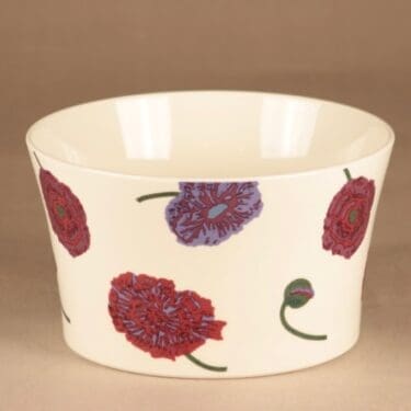 Arabia Illusia kulho, tumma lila, suunnittelija Fujiwo ishimoto, Mallin suunnitellut Heikki Orvola.