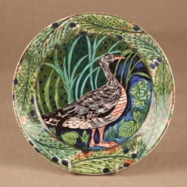 Arabia Pro Arte Hubertus lautanen, Harmaahanhi, suunnittelija Dorrit von Fieandt, Harmaahanhi, harmaahanhi, lintu-aihe