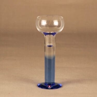 Iittala Mondo kynttilänjalka, sininen, suunnittelija Kerttu Nurminen,