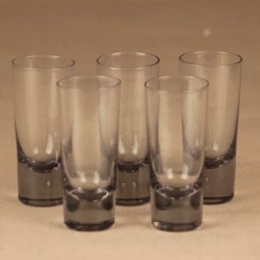 Nuutajärvi KF 2817 lasi, harmaa, 5 kpl, suunnittelija Kaj Franck,