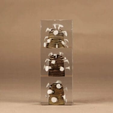 Nuutajärvi erikoiskuutio, signeerattu, suunnittelija Oiva Toikka, signeerattu, signeerattu