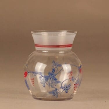 Kauklahden lasi maljakko, käsinmaalattu, suunnittelija , käsinmaalattu