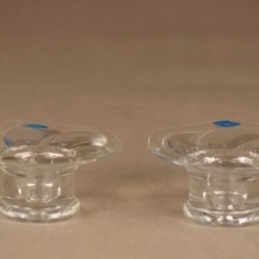 Nuutajärvi Lumme kynttilänjalka, kirkas, 2 kpl, suunnittelija Kerttu Nurminen,