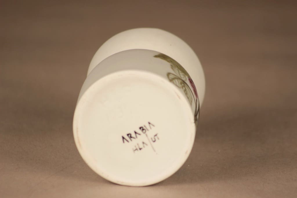 Arabia HLA 103/1 maljakko, käsinmaalattu, suunnittelija Hilkka-Liisa Ahola, käsinmaalattu, signeerattu, kukka kuva 2