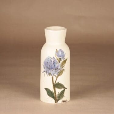 Arabia maljakko, käsinmaalattu, suunnittelija Hilkka-Liisa Ahola, käsinmaalattu, signeerattu, kukka