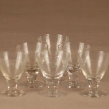 Nuutajärvi GN 46 liköörilasi, kirkas, 6 kpl, suunnittelija Gunnel Nyman,