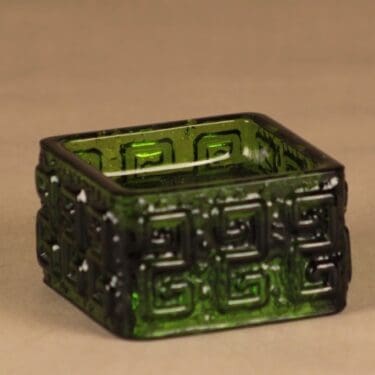 Riihimäen lasi Taalari kynttilänjalka, vihreä, suunnittelija Tamara Aladin,