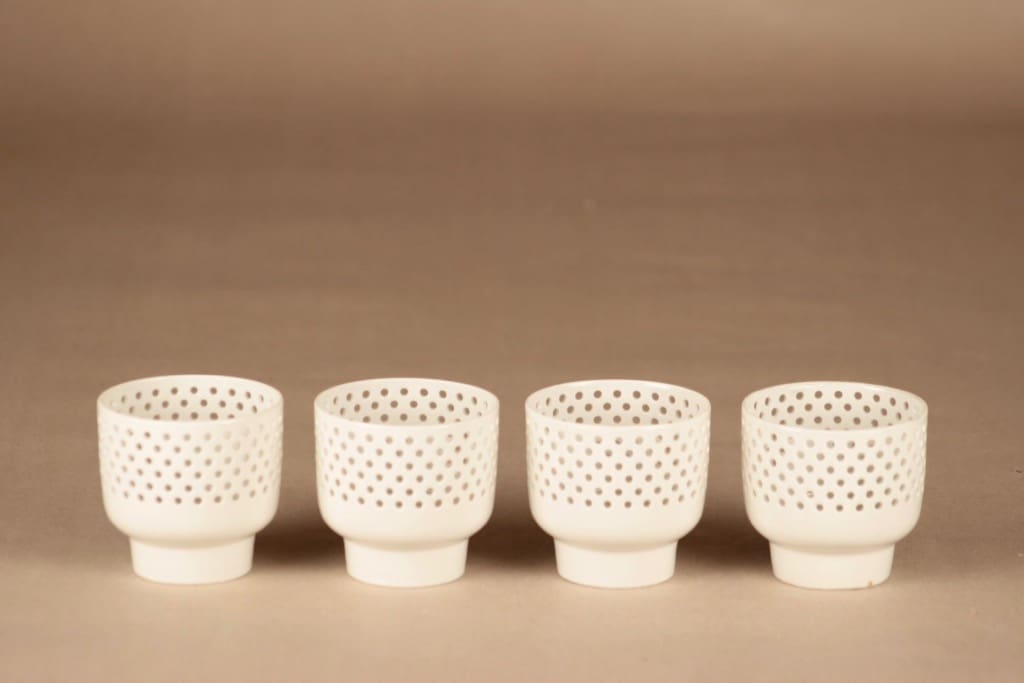 Arabia tuikkulyhty, riisiposliini, 4 kpl, suunnittelija Richard Lindh, riisiposliini