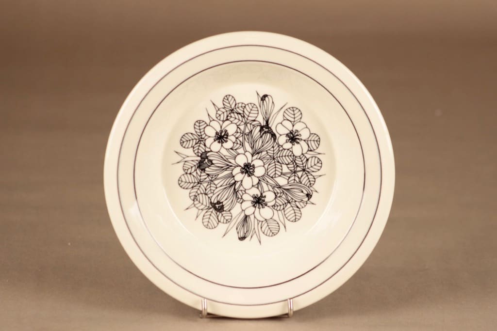 Arabia Krokus lautanen, syvä, suunnittelija Esteri Tomula, syvä, kukka, serikuva kuva 2