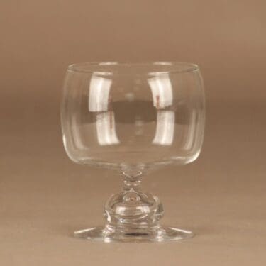 Nuutajärvi Mimi olutlasi, kirkas, suunnittelija Heikki Orvola, jalallinen