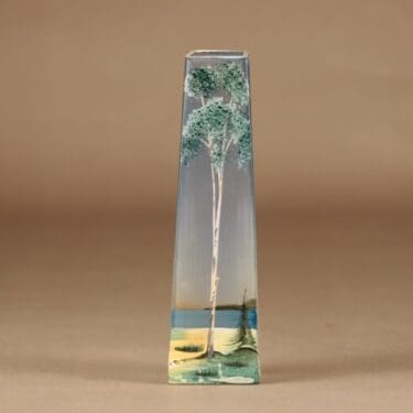 Riihimäen lasi maljakko, käsinmaalattu, suunnittelija tuntematon, käsinmaalattu