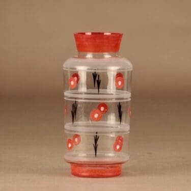 Kauklahden lasi maljakko, käsinmaalattu, suunnittelija , käsinmaalattu