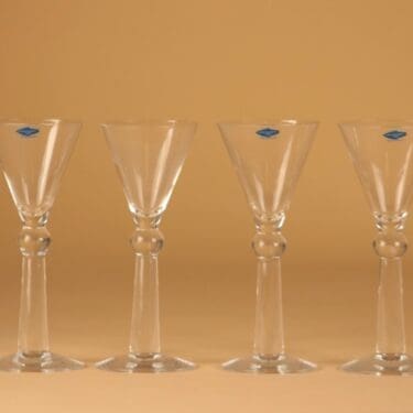 Nuutajärvi Lili snapsilasi, kirkas, 3 kpl, suunnittelija Heikki Orvola, 6 cl