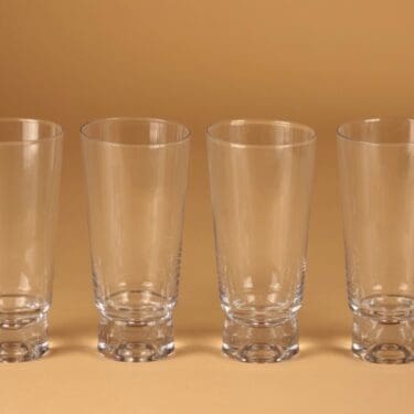 Nuutajärvi juomalasi, tilaustyö Finnairille, 6 kpl, suunnittelija Oiva Toikka, tilaustyö Finnairille